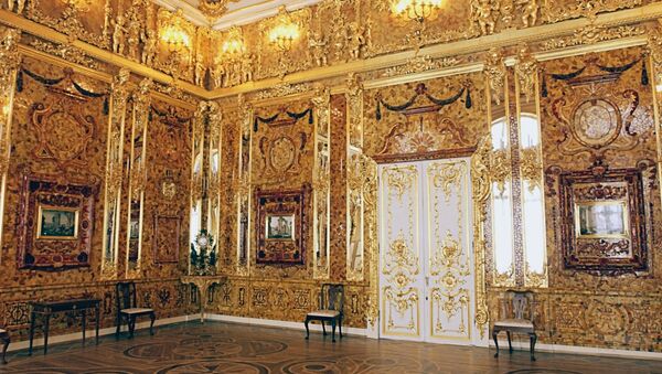 Янтарная комната в Екатерининском дворце. Архив