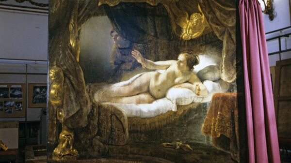 Картина Рембрандта Даная на реставрации. Архив