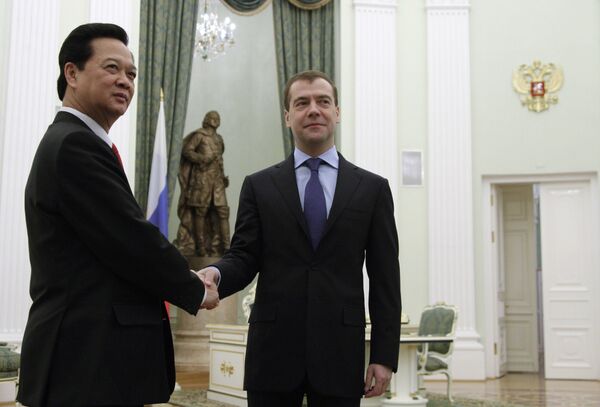 Президент РФ Д.Медведев принял в Кремле премьер-министра Вьетнама Н.Т.Зунга