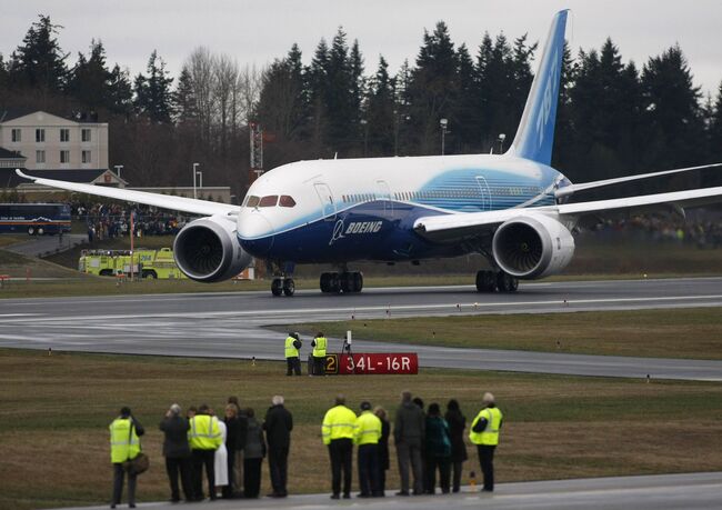 Первый испытательный полет Боинга-787 Dreamliner