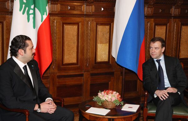 Встреча президента РФ Дмитрия Медведева с премьер-министром Ливана Саадом Харири