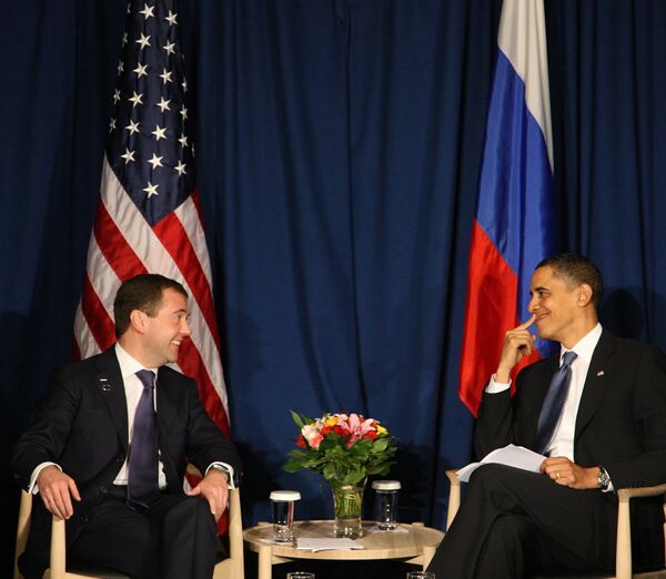 Переговоры президентов России И США Дмитрия Медведева и Барака Обамы в Копенгагене