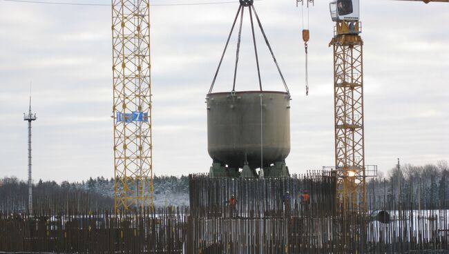 Ловушка расплава на строящейся Ленинградской АЭС-2. Архивное фото