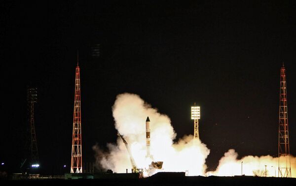 Запуск ракеты-носителя Союз с космическим грузовиком Прогресс-М