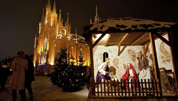 Рождественская месса в соборе Непорочного зачатия пресвятой девы Марии в Москве