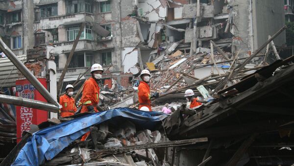 В китайской провинции Сычуань, пострадавшей от мощного землетрясения в 2008 г. Архив.