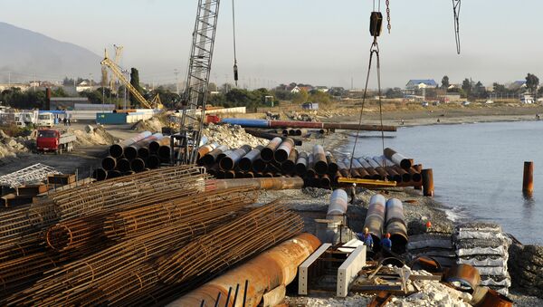 Строительство грузового порта в устье реки Мзымта в Сочи