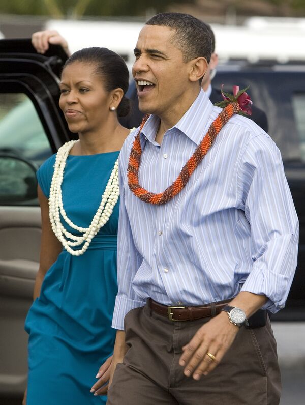 Президент США Барак Обама с супругой Мишель прибыли на Гавайи