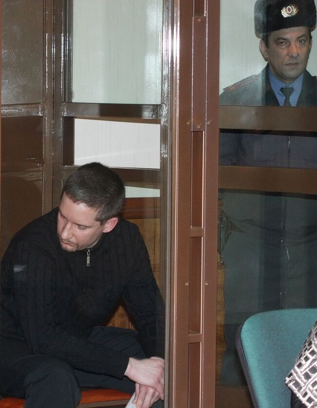 Денис Евсюков во время заседания в Мосгорсуде. Архив