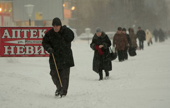 Сильный снегопад в Санкт-Петербурге