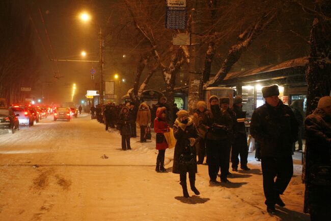 Сильный снегопад в Волгограде