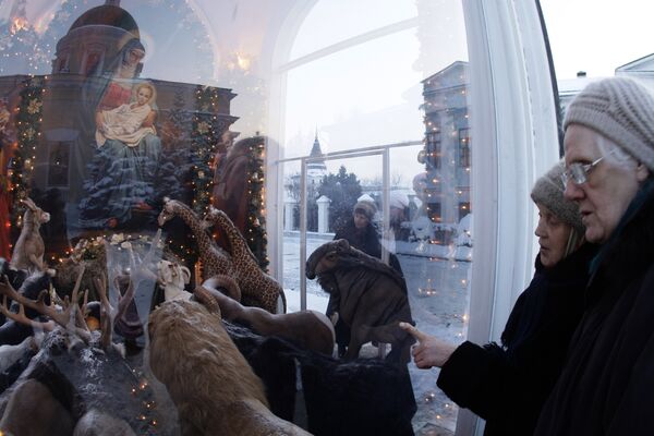 Рождественский вертеп в Свято-Даниловом монастыре в Москве