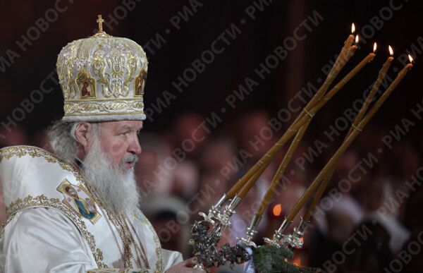 Патриарх Кирилл провел рождественскую службу