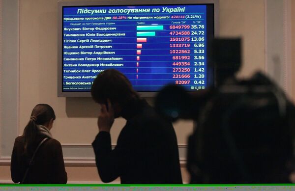 Подсчет голосов первого тура выборов президента Украины