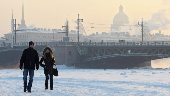 Сильные морозы в Санкт-Петербурге