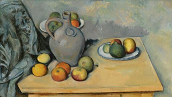 Натюрморт с кувшином и фруктами на столе Поля Сезанна - один из топ-лотов аукциона Sotheby's