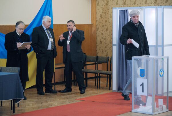 Голосование жителей Киева в день выборов президента Украины