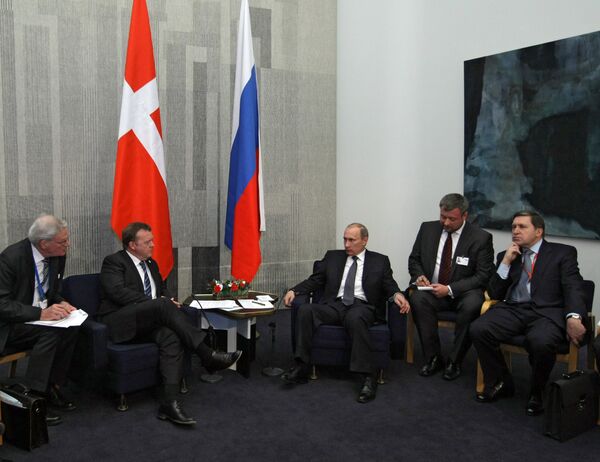 Встреча премьер-министров РФ и Дании Владимира Путина и Ларса Лекке Расмуссена