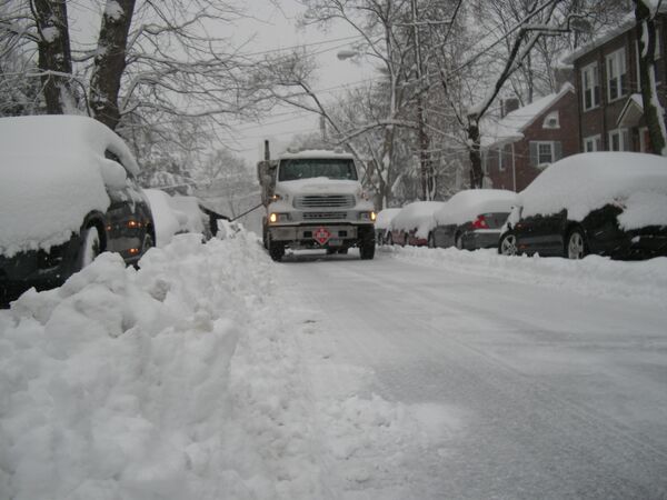 Снегопад в Нью-Йорке 10 февраля 2010 года.