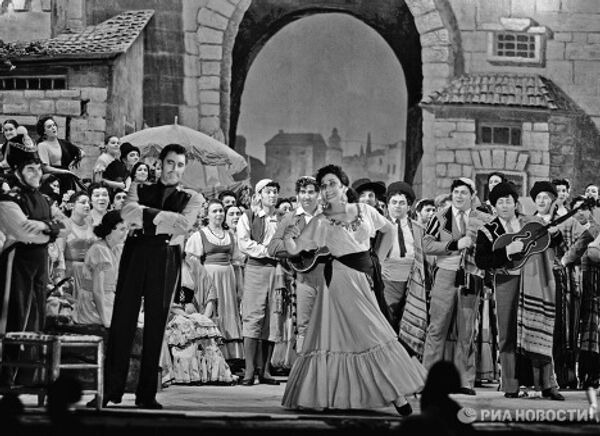 Дуэт Ирины Архиповой и Марио дель Монако в спектакле Большого театра Кармен