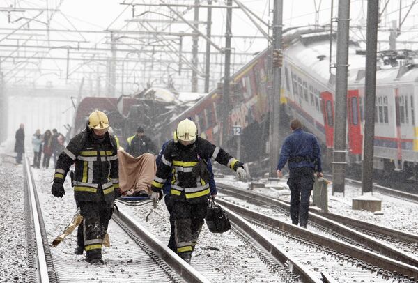 Столкновение поездов под Брюсселем