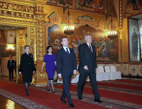 Встреча президентов России и Абхазии Д.Медведева и С.Багапша