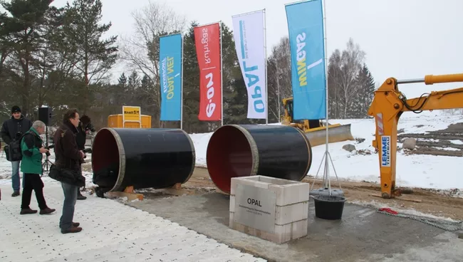 Закладка первого камня в строительство газопровода Opal в Любмине.Архивное фото