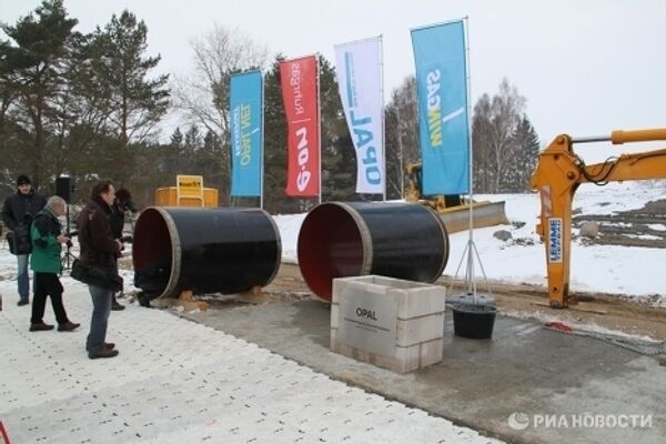 Закладка первого камня в строительство газопровода Opal в Любмине Закладка первого камня в строительство газопровода Opal в Любмине