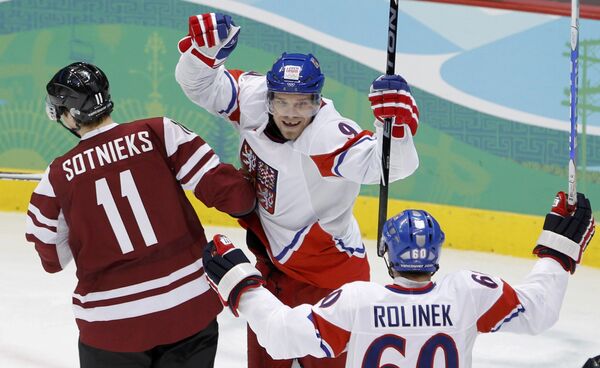 Чехи обыграли сборную Латвии на хоккейном турнире Олимпиады
