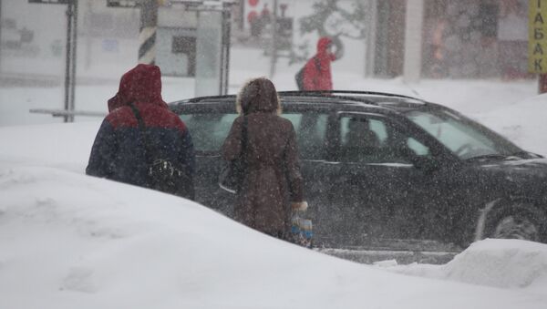 Сильный снегопад в Москве. Архив