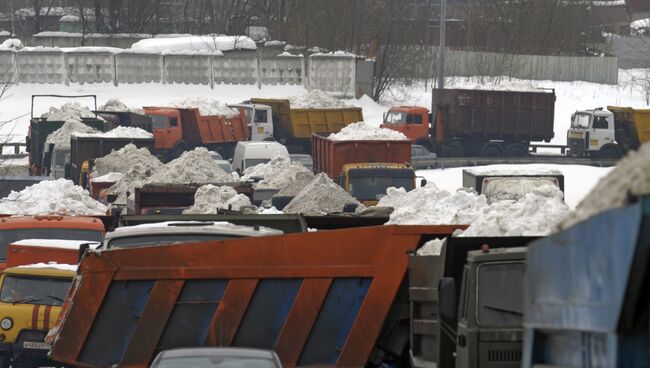 Переработка снега в снегосплавном пункте