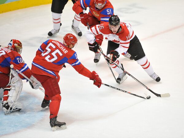 Во время четвертьфинального матчае между сборными России и Канады на ХXI зимних Олимпийских играх