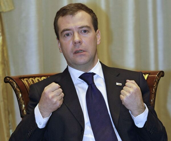 Президент РФ Д.Медведев дал интервью французскому журналу Пари Матч