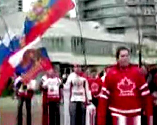 Хоккейные болельщики перед матчем Россия-Канада. Видео блогера