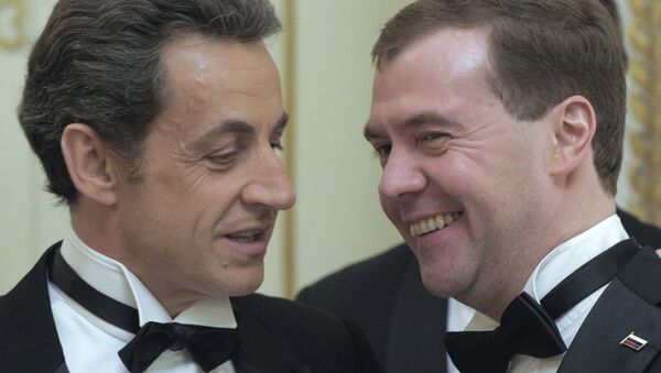 Дмитрий Медведев и Николя Саркози 2 марта 2010 г. Архив