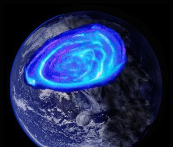Область полярных сияний над молодой Землей 3,5 миллиарда лет назад