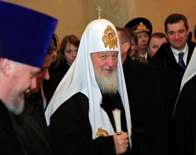 Патриарх Московский и всея Руси Кирилл во время визита в Кронштадт. Архив