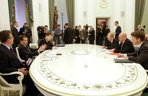 Президент РФ Д.Медведев принял премьер Швеции Ф.Рейнфельдта. Архив