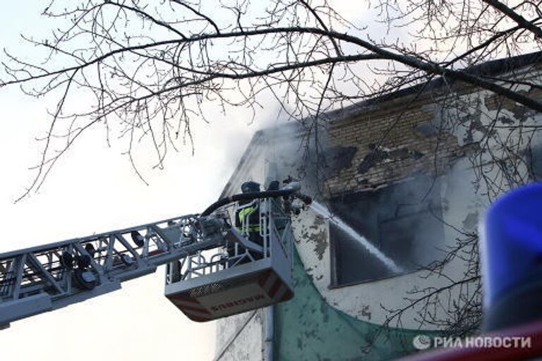 Пожар в административном здании в центре Москвы