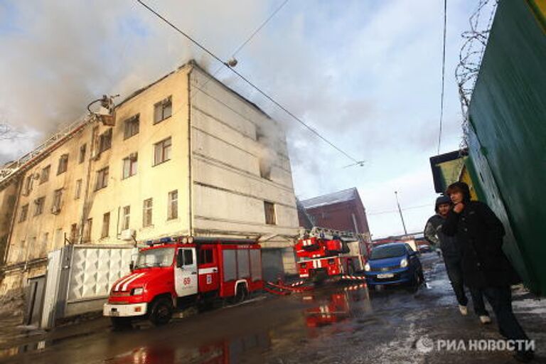 Пожар на северо-востоке Москвы