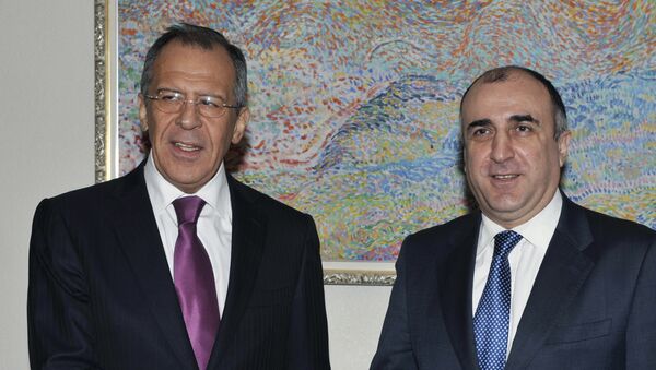 Министры иностранных дел России и Азербайджана Сергей Лавров и Эльмар Мамедъяров. Архивное фото