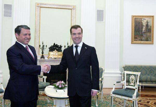 Встреча президента РФ и короля Иордании в Кремле 