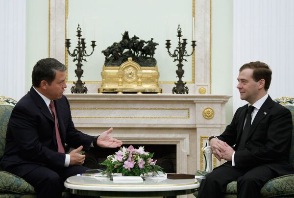 Встреча президента РФ Дмитрия Медведева и короля Иордании Абдаллы Второго в Кремле