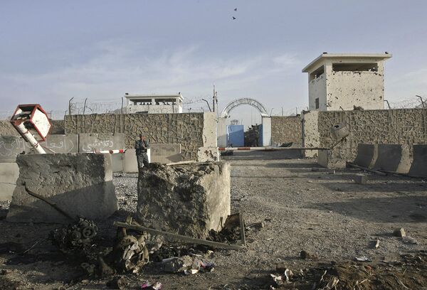 Место взрыва у дома главы полиции Кандагара