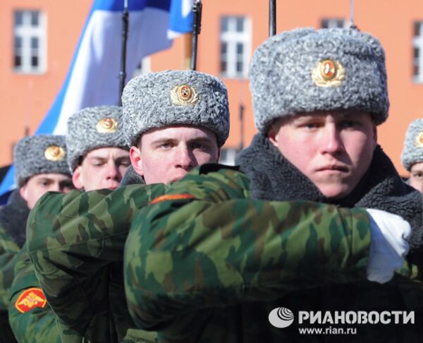Показательная тренировка 154 комендантского полка Московского военного округа перед Парадом Победы