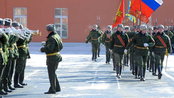 Показательная тренировка 154 комендантского полка Московского военного округа. Архив