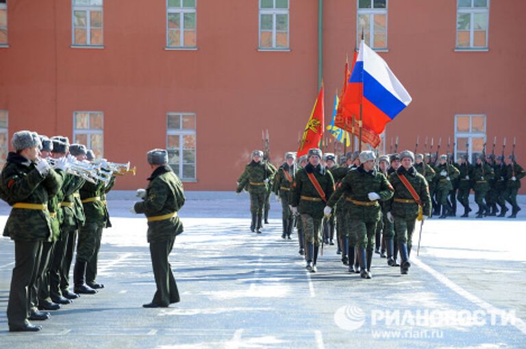 Показательная тренировка 154 комендантского полка Московского военного округа перед Парадом Победы