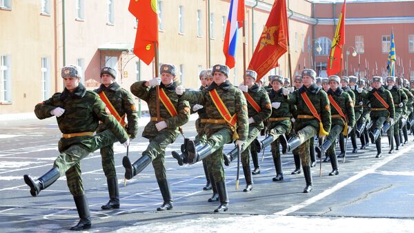 Тренировка 154 комендантского полка Московского военного округа. Архивное фото