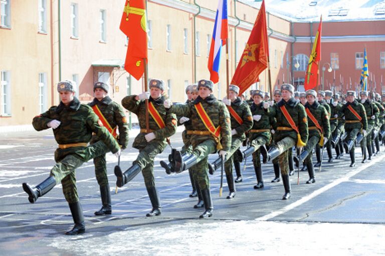 Показательная тренировка 154 комендантского полка Московского военного округа перед Парадом Победы