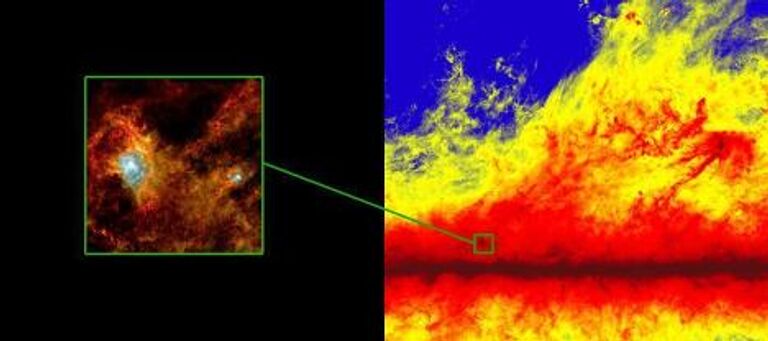 Волокнистые структуры Млечного пути в инфракрасном и оптическом диапазоне